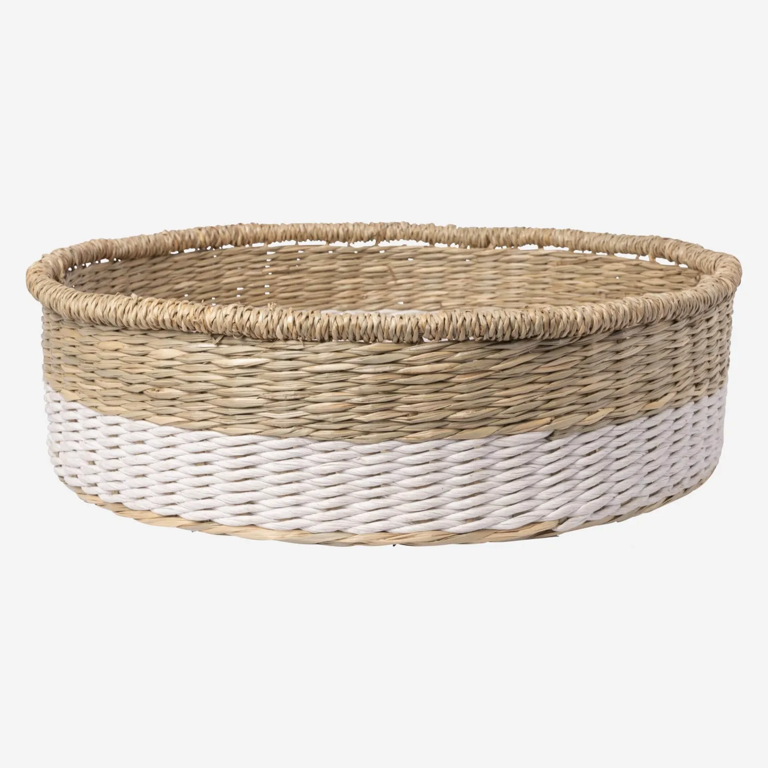 Panier de rangement en jonc de mer - 35 x 10 cm - Naturel - 1