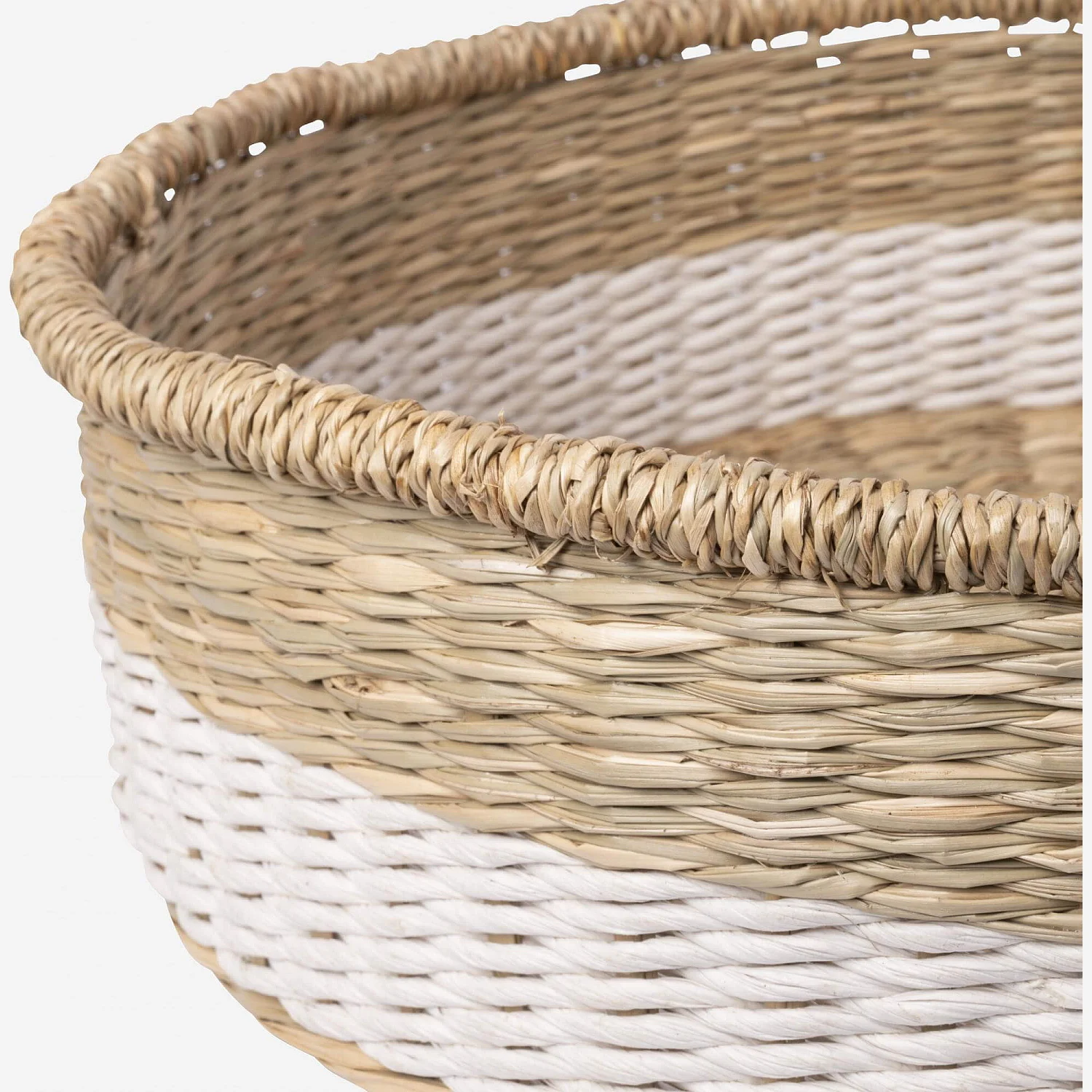 Panier de rangement en jonc de mer - 35 x 10 cm - Naturel - 3