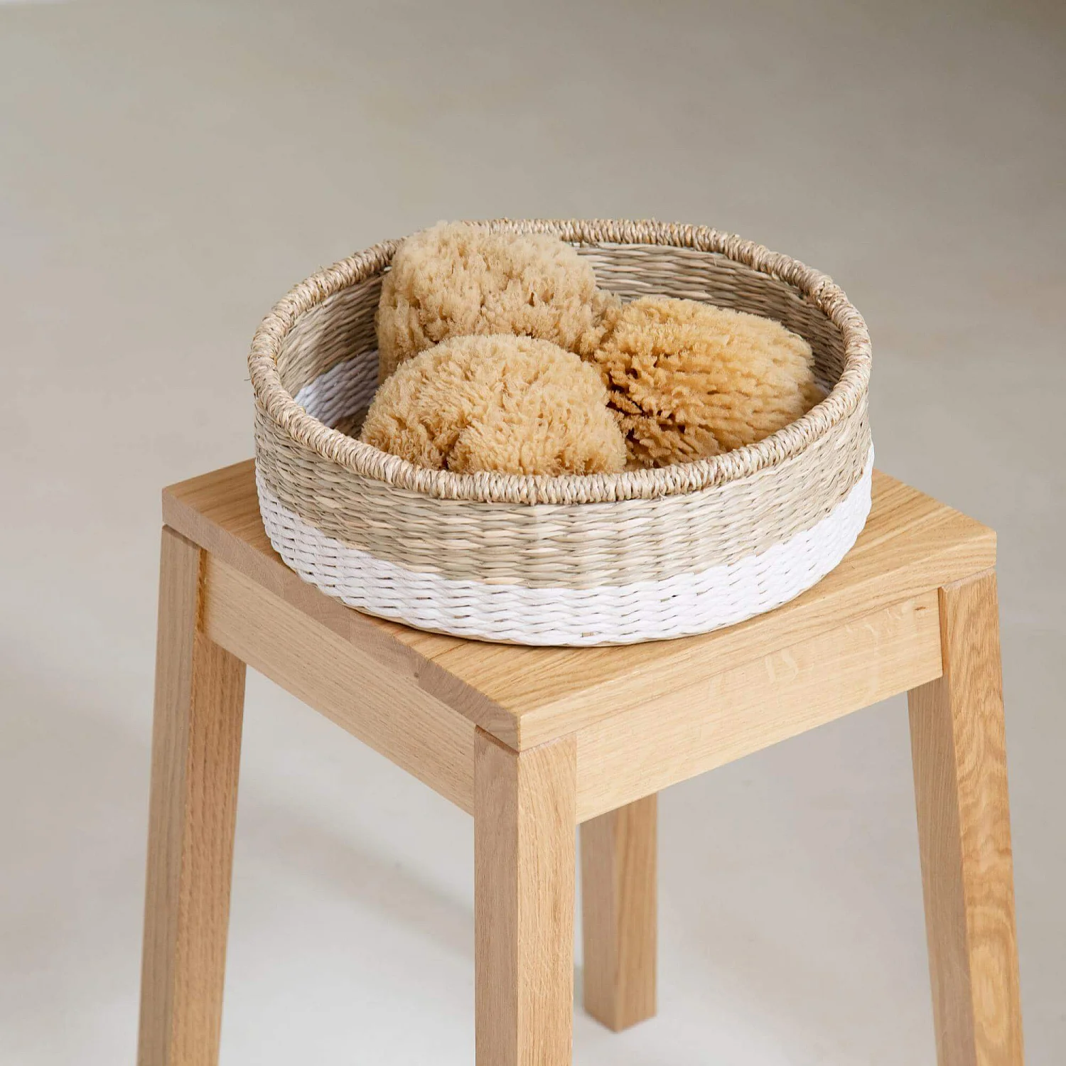 Panier de rangement en jonc de mer - 35 x 10 cm - Naturel - 5