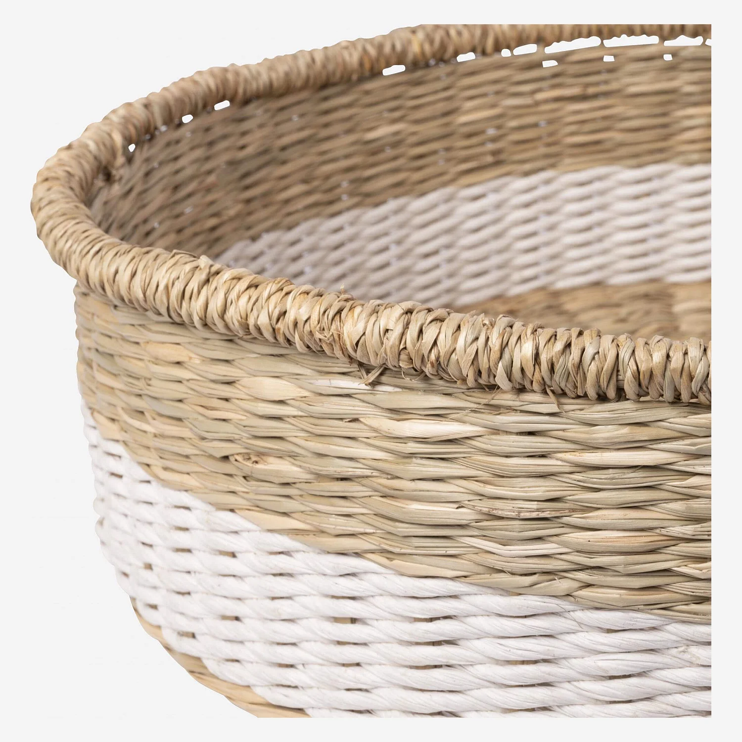 Panier de rangement en jonc de mer - 35 x 10 cm - Naturel - 3