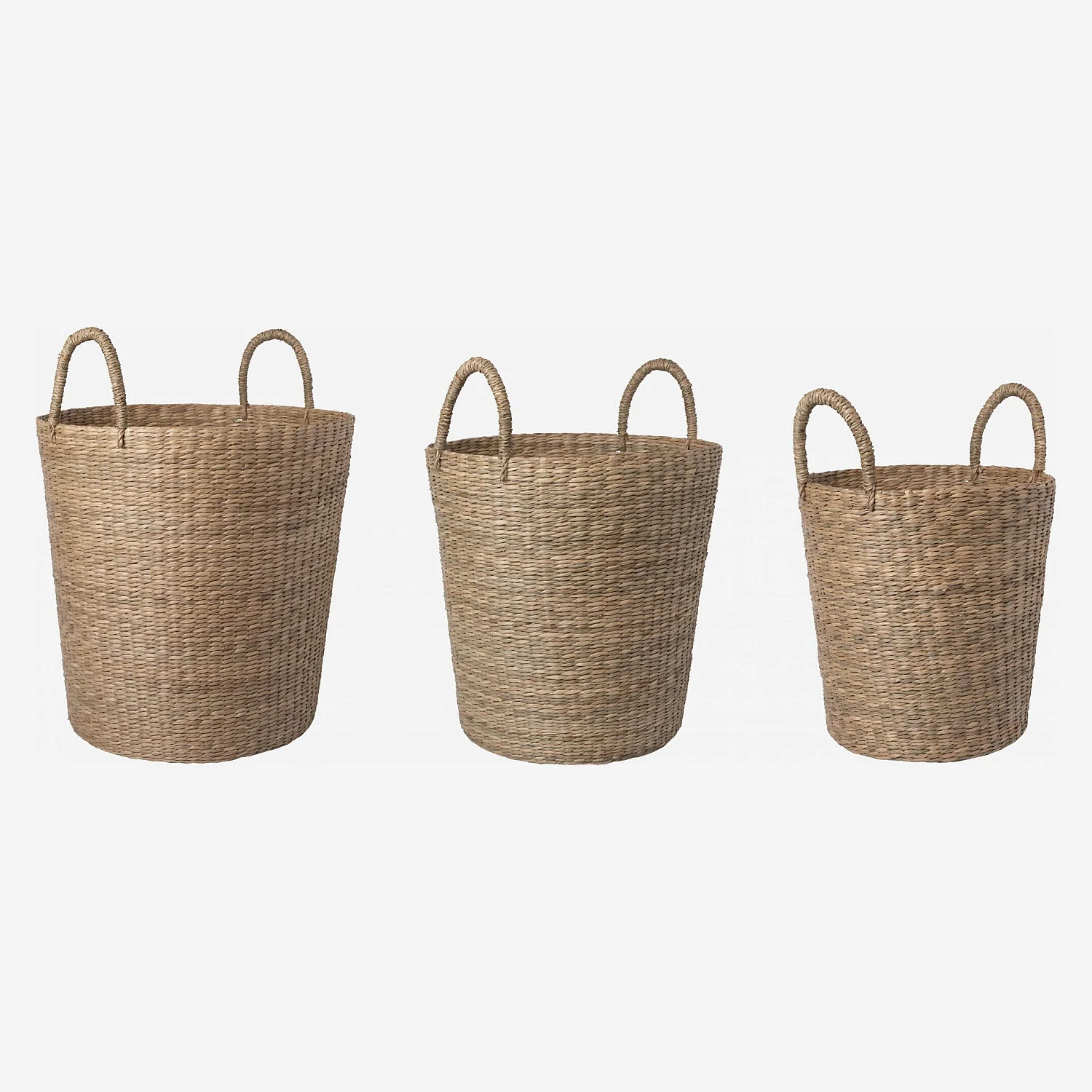 Set van 3 opbergmanden van zeegras - Naturel - 3