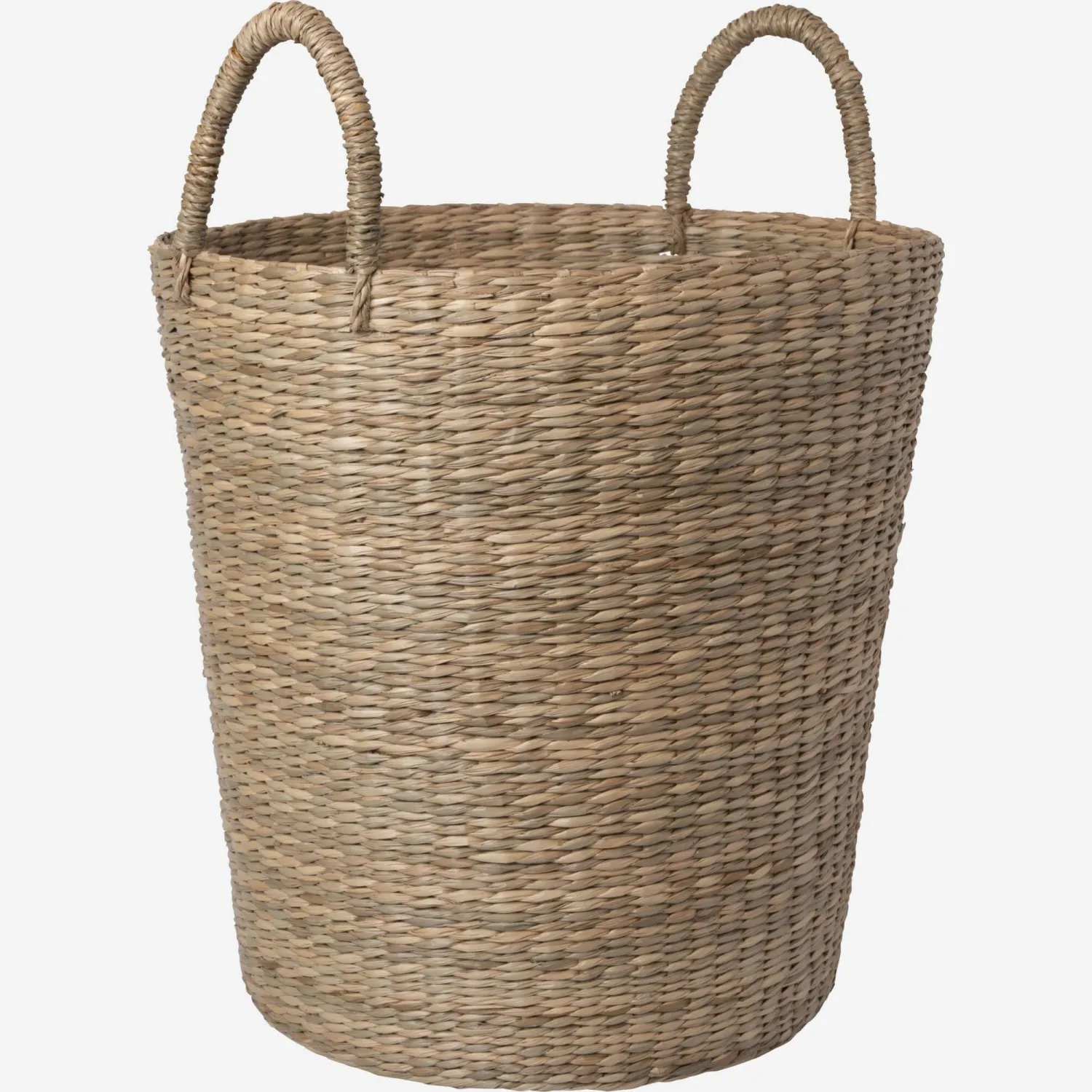 Panier de rangement en jonc de mer - 32 x 32 cm - Naturel
