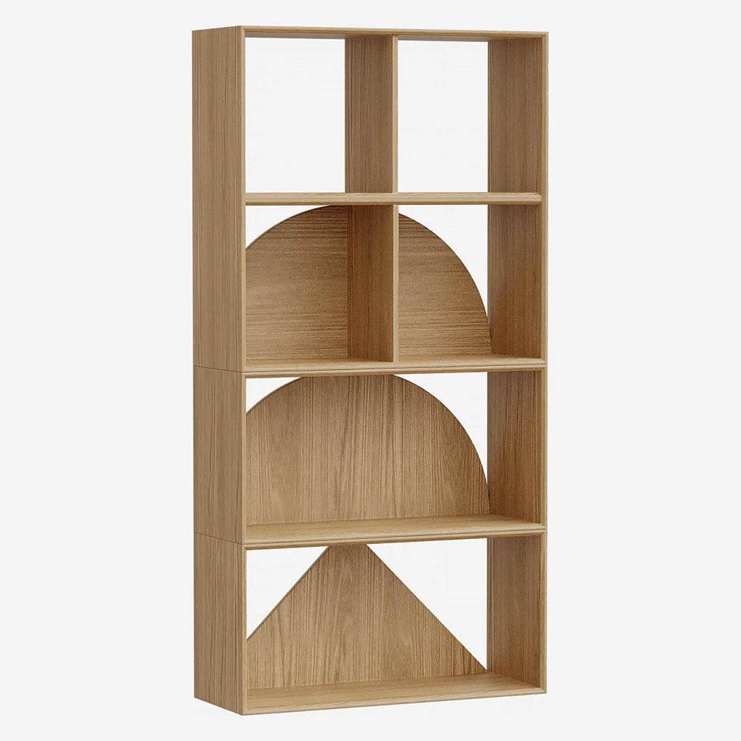 Modulierbares Regal mit halbmondförmigem Boden - 4 Fächer - Design by Marie Matsuura - 5