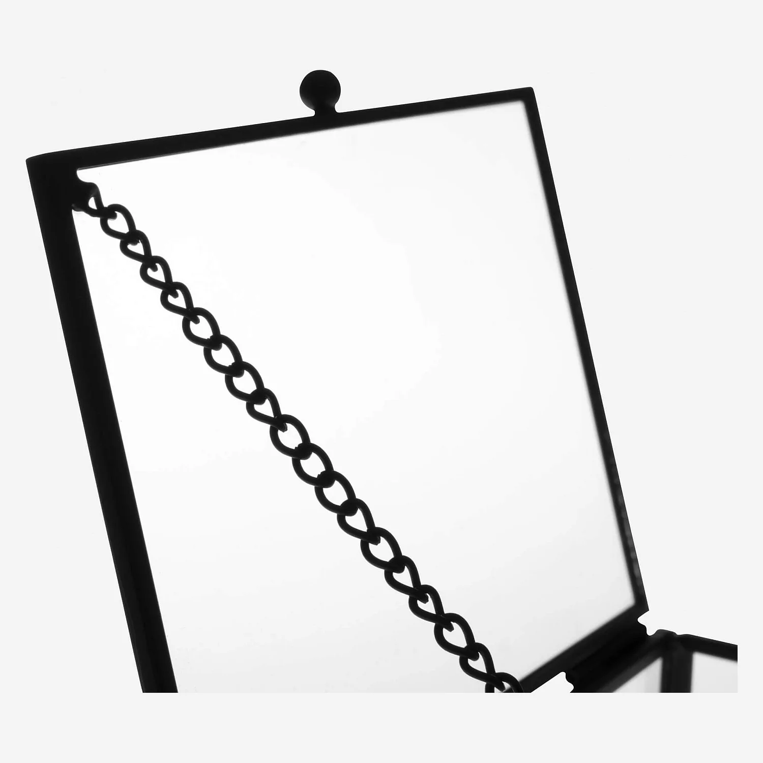 Boîte à bijoux en verre et métal - 14 x 10 x 5 cm - Noir - 5