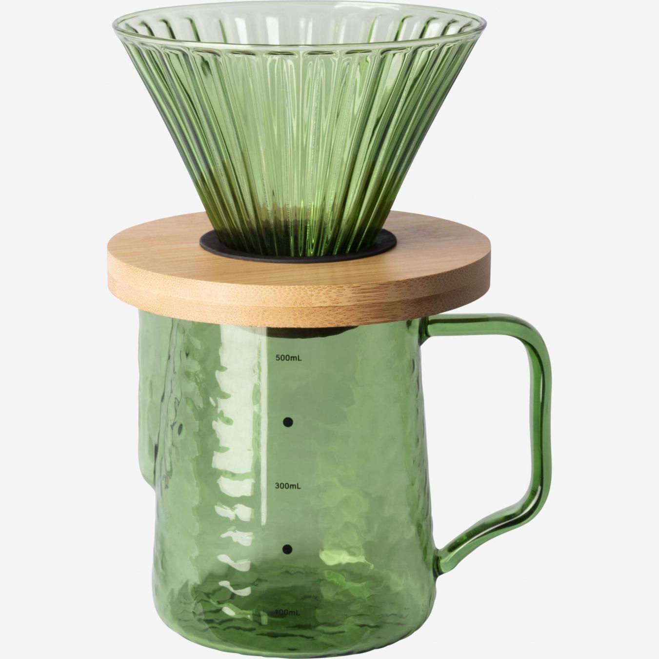 Glazen koffiezetapparaat - 550 ml - Groen