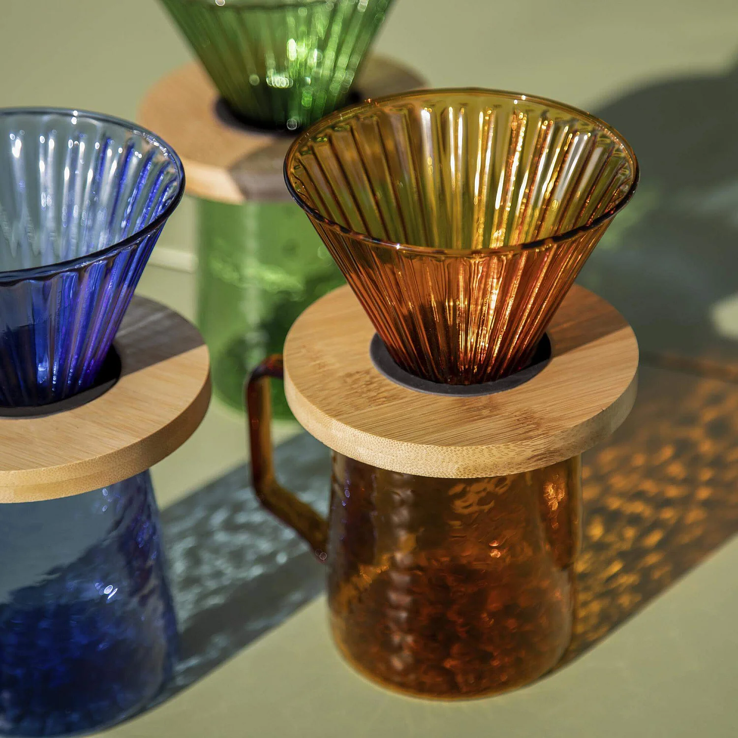 Kaffeekanne aus Glas - 550 ml - Ockerfarben - 6