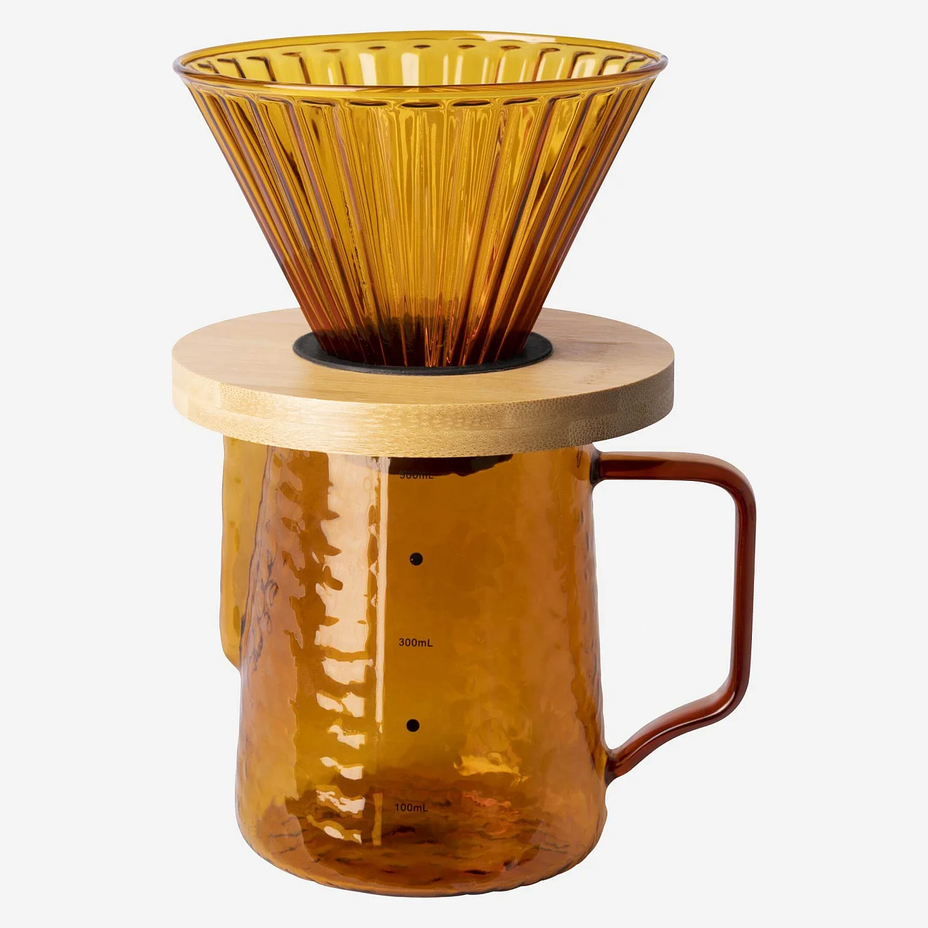 Kaffeekanne aus Glas - 550 ml - Ockerfarben - 1