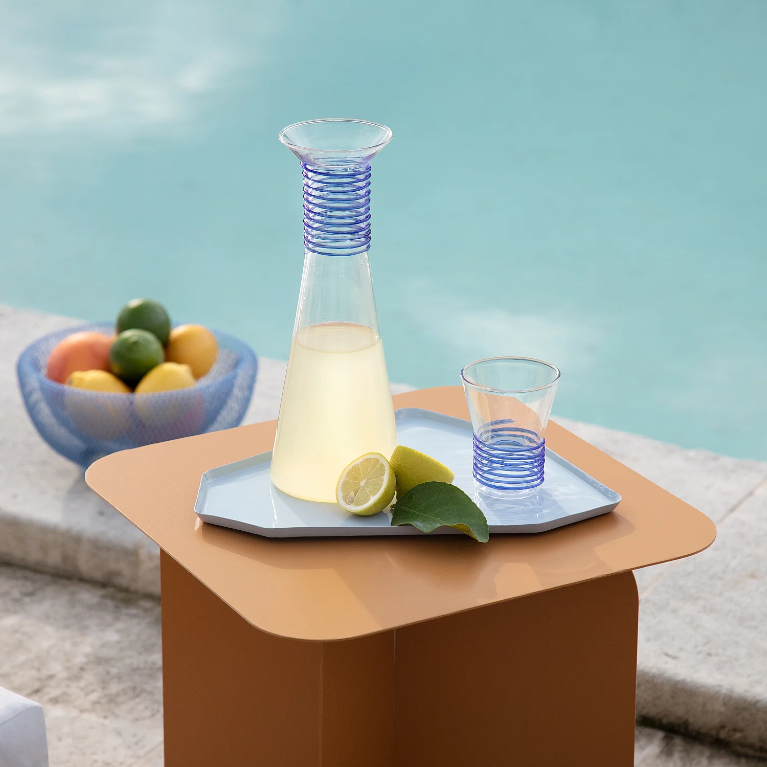 Gobelet en verre - 260 ml - Bleu - Design by Chloé Le Cam - 1