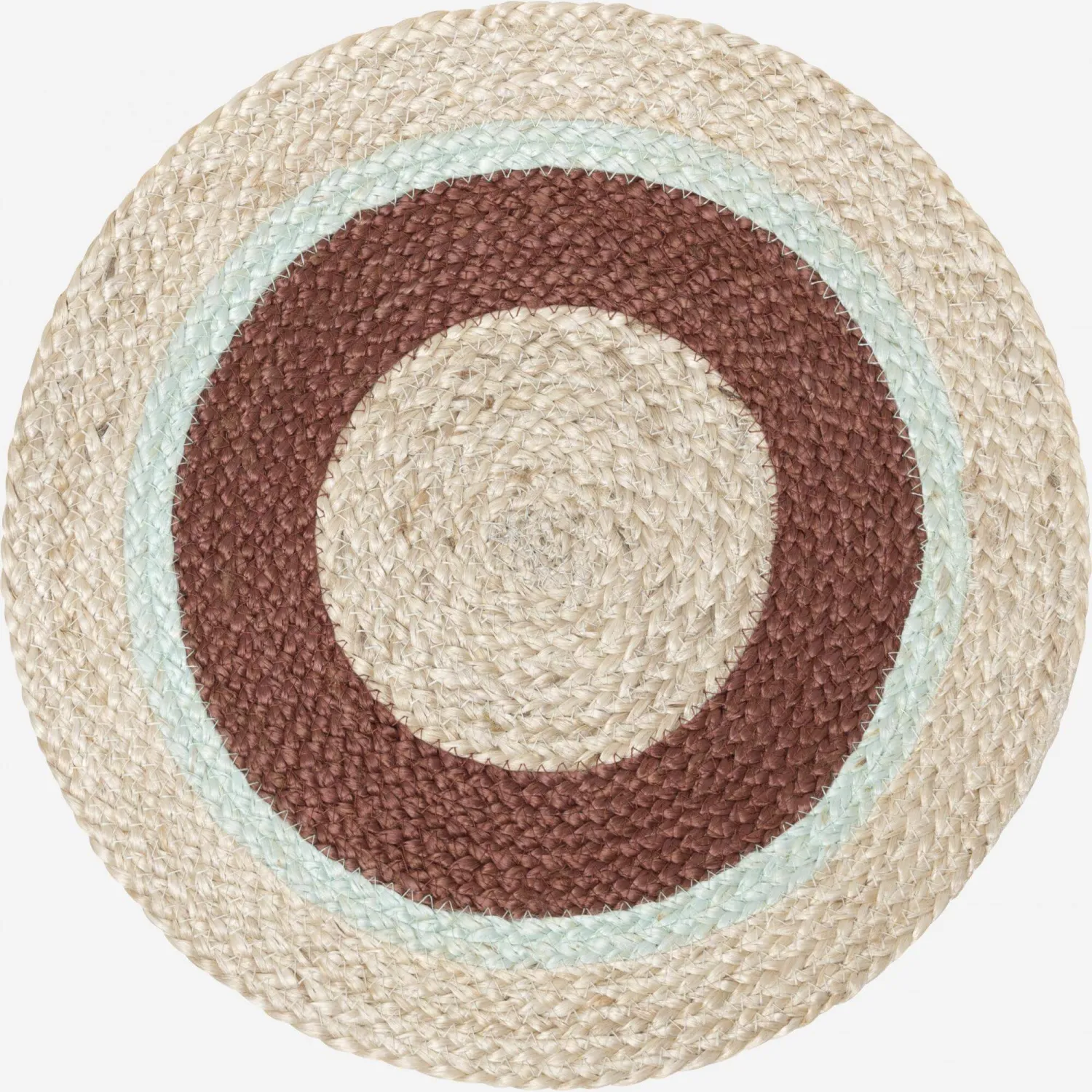 Rundes Tischset aus Jute - 38 cm - Naturfarben und Braun