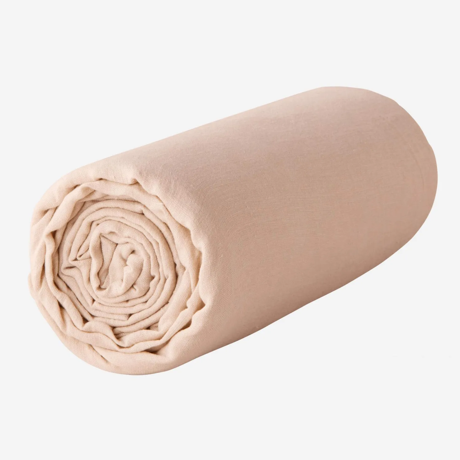Drap housse en lin - 180 x 200 cm - Rose