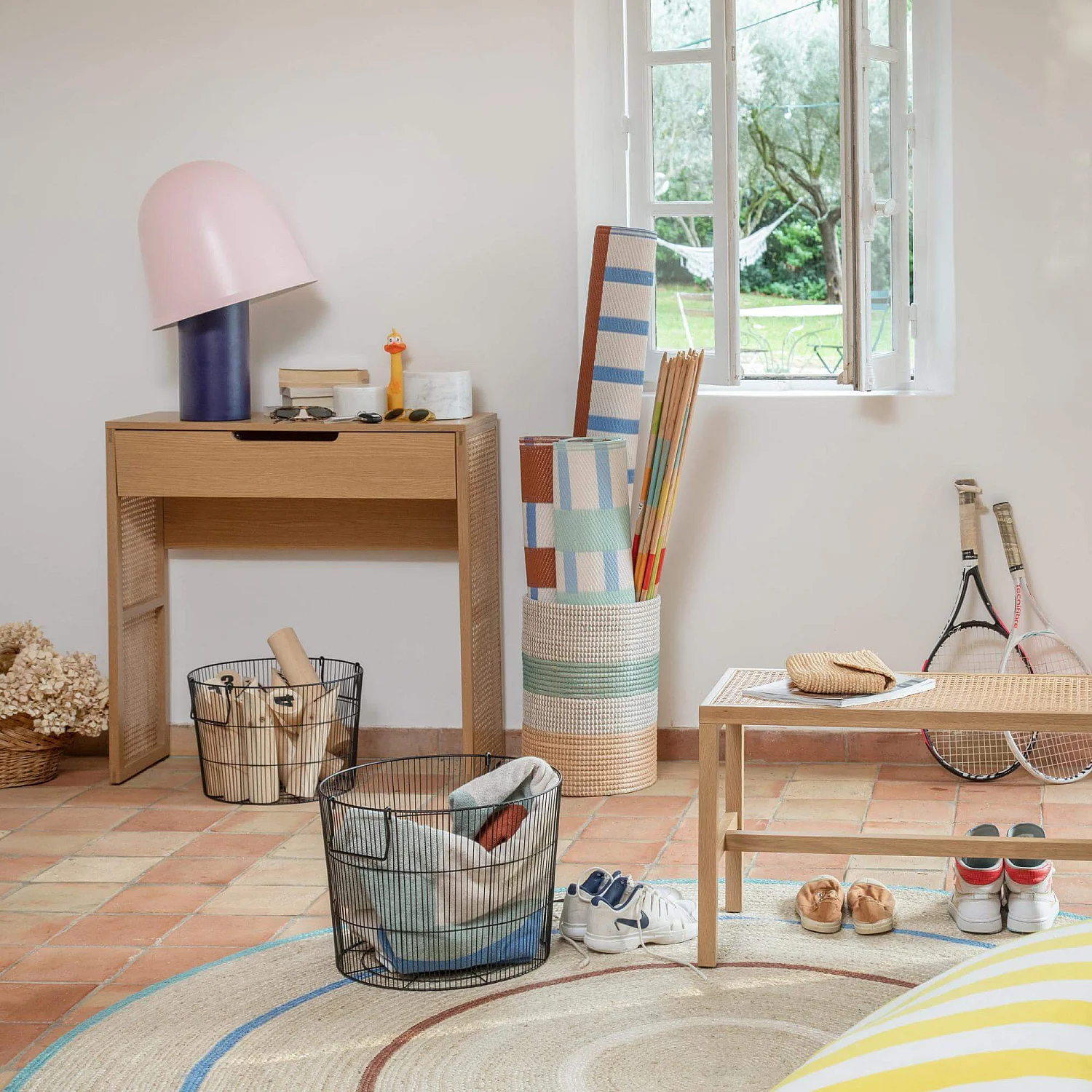 Lot de 2 paniers de rangement en métal - Noir - 1