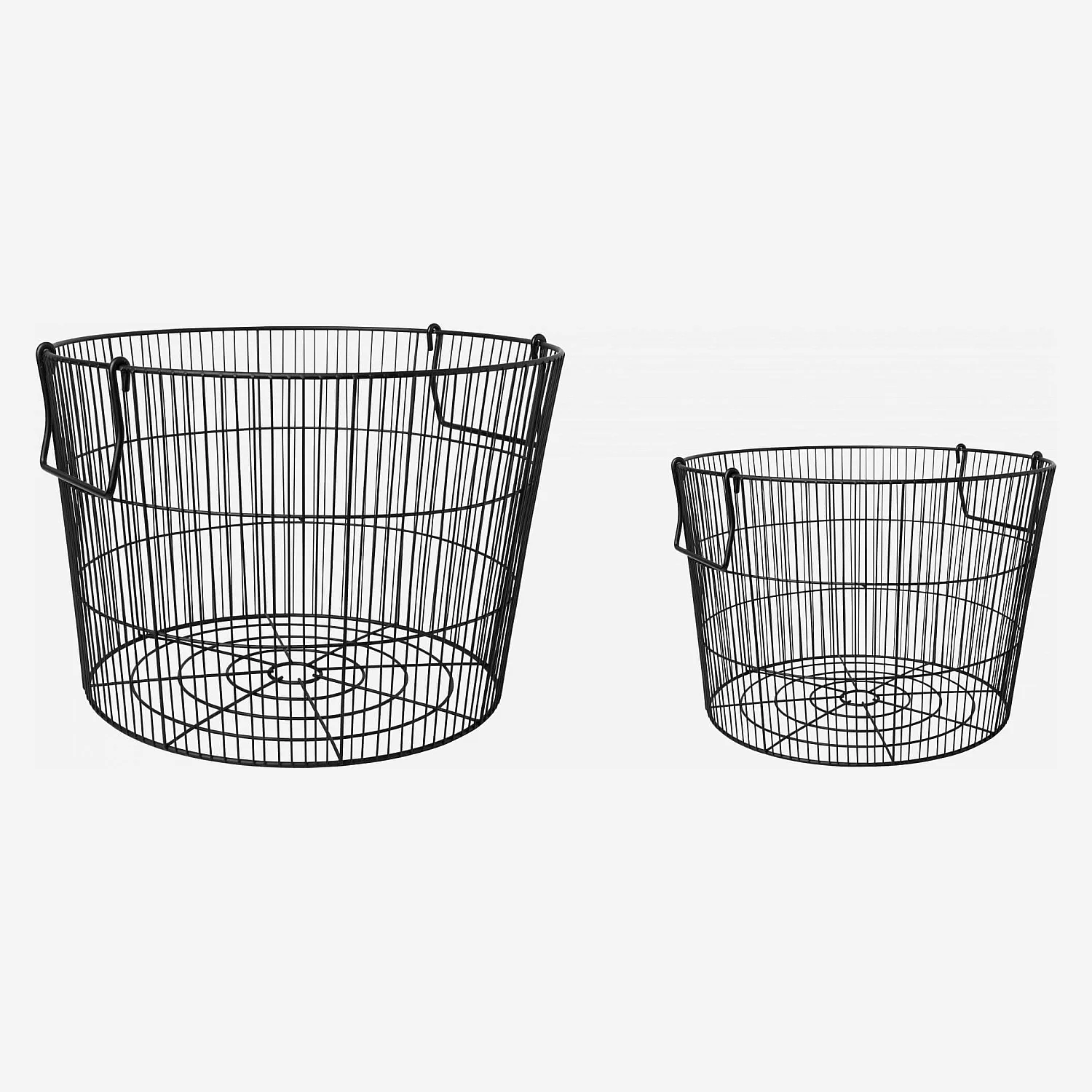 Lot de 2 paniers de rangement en métal - Noir - 3