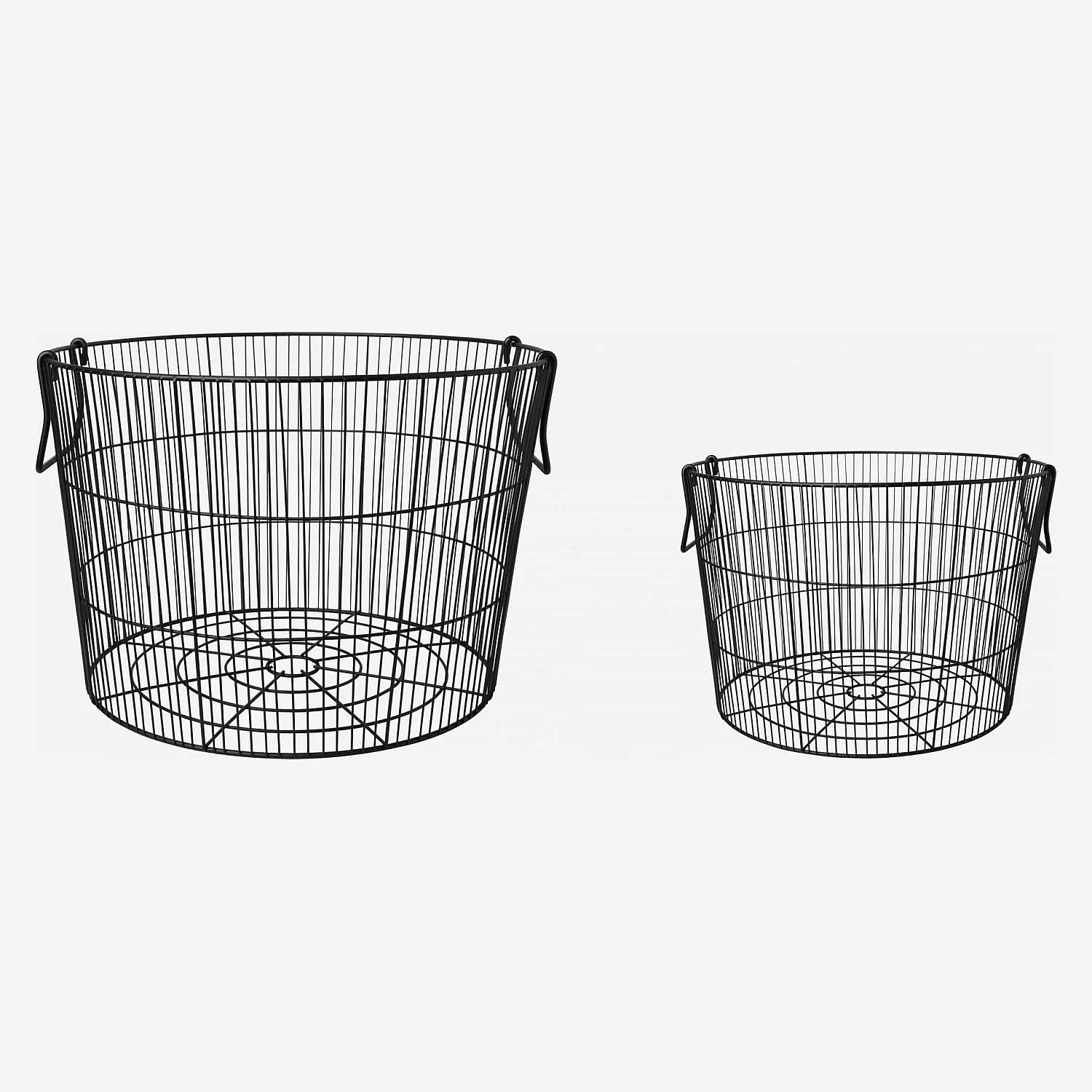 Lot de 2 paniers de rangement en métal - Noir - 2