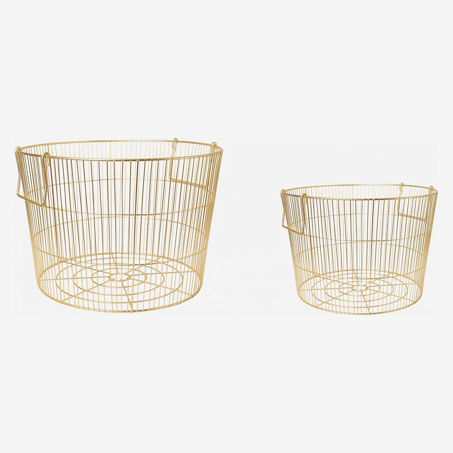 Lot de 2 paniers de rangement en métal - Doré - 2