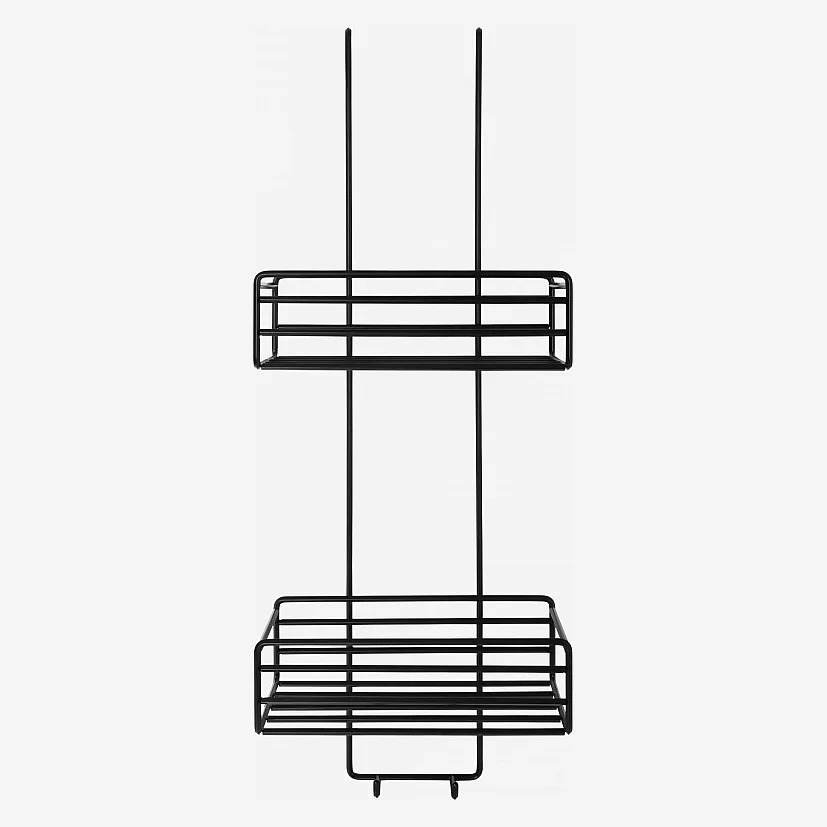 Etagère de douche en métal - 28 x 19 x 75 cm - Noir - 2
