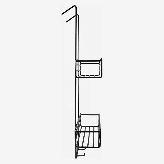 Etagère de douche en métal - 28 x 19 x 75 cm - Noir - 3