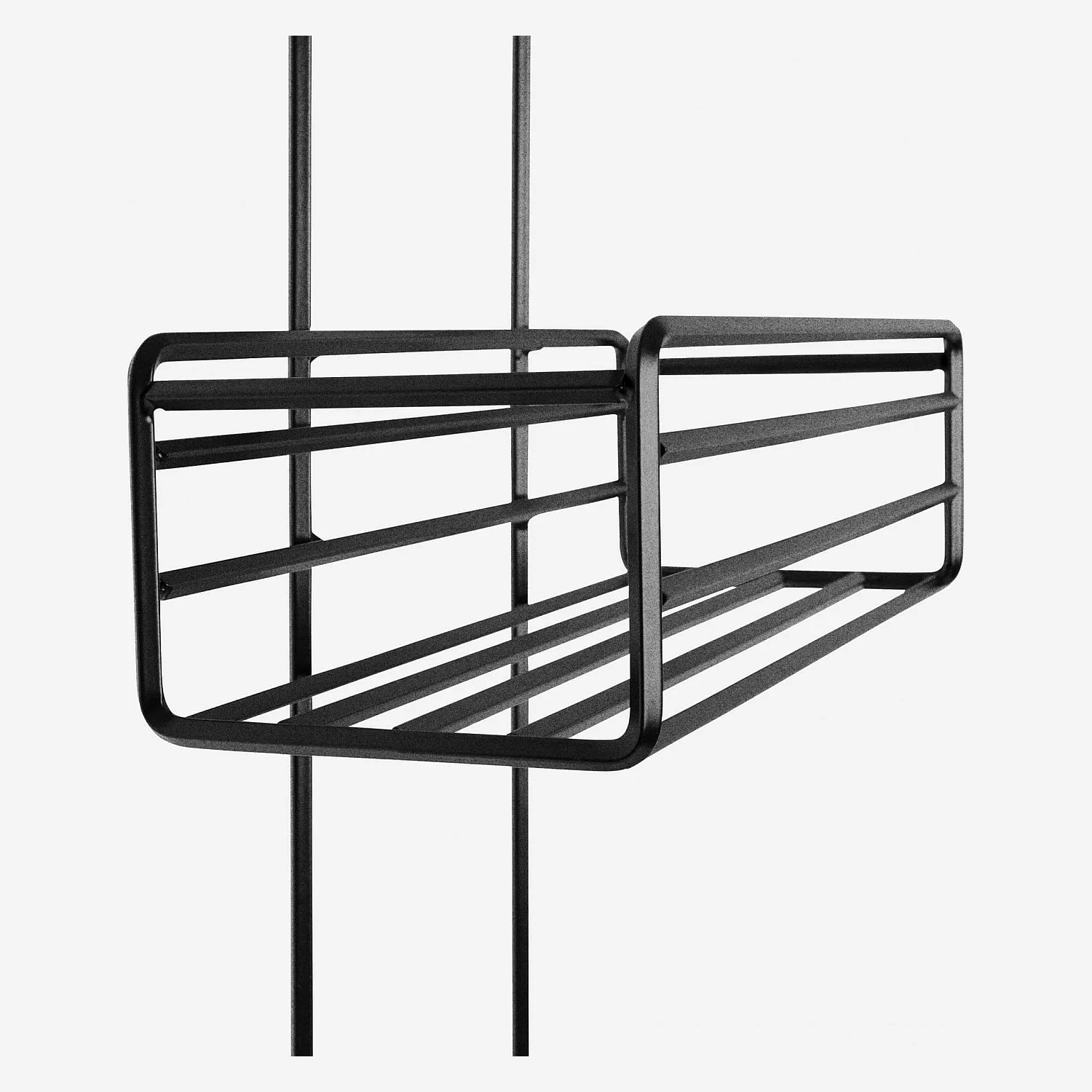 Etagère de douche en métal - 28 x 19 x 75 cm - Noir - 4