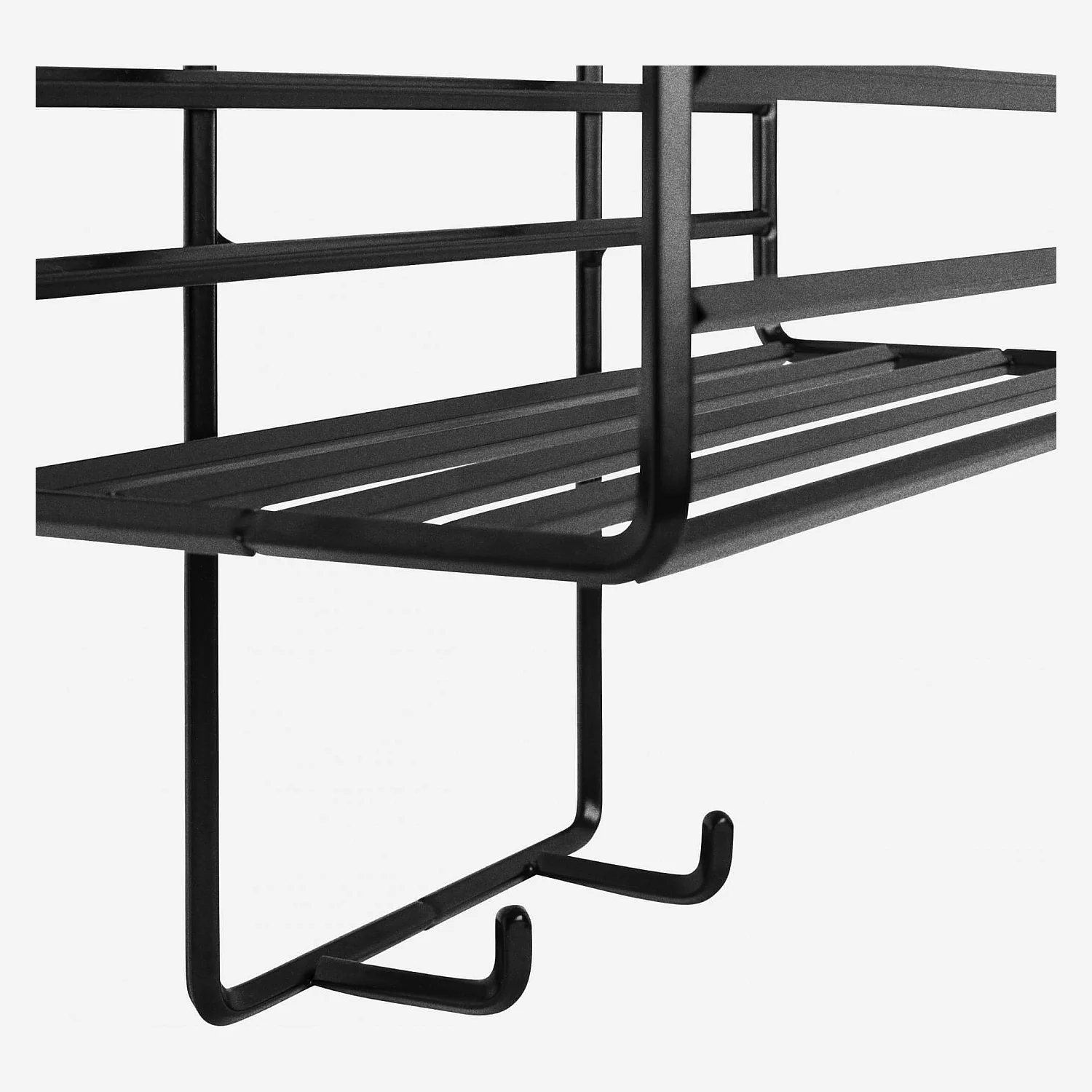Etagère de douche en métal - 28 x 19 x 75 cm - Noir - 5