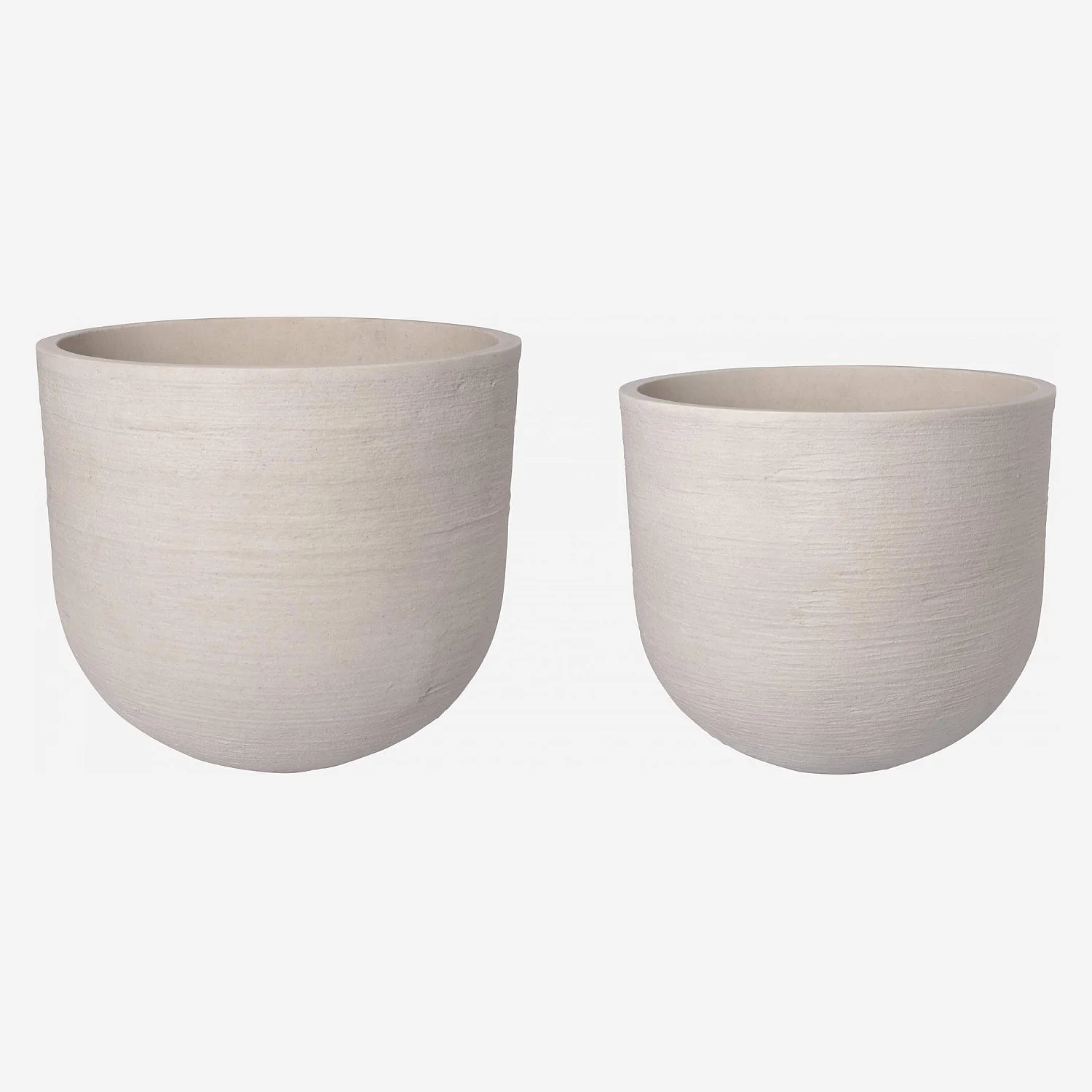 Lot de 2 cache-pots en ciment - Beige - 1
