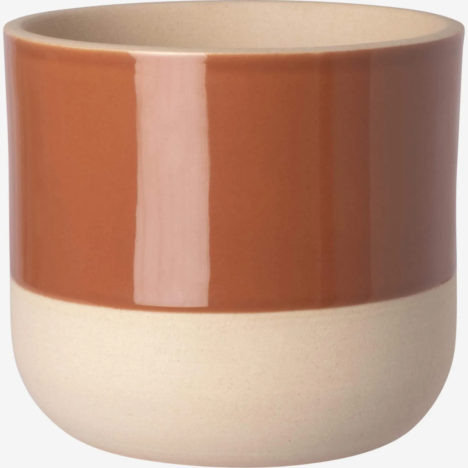 Cache-pot en grès - 19 x 17 cm - Marron
