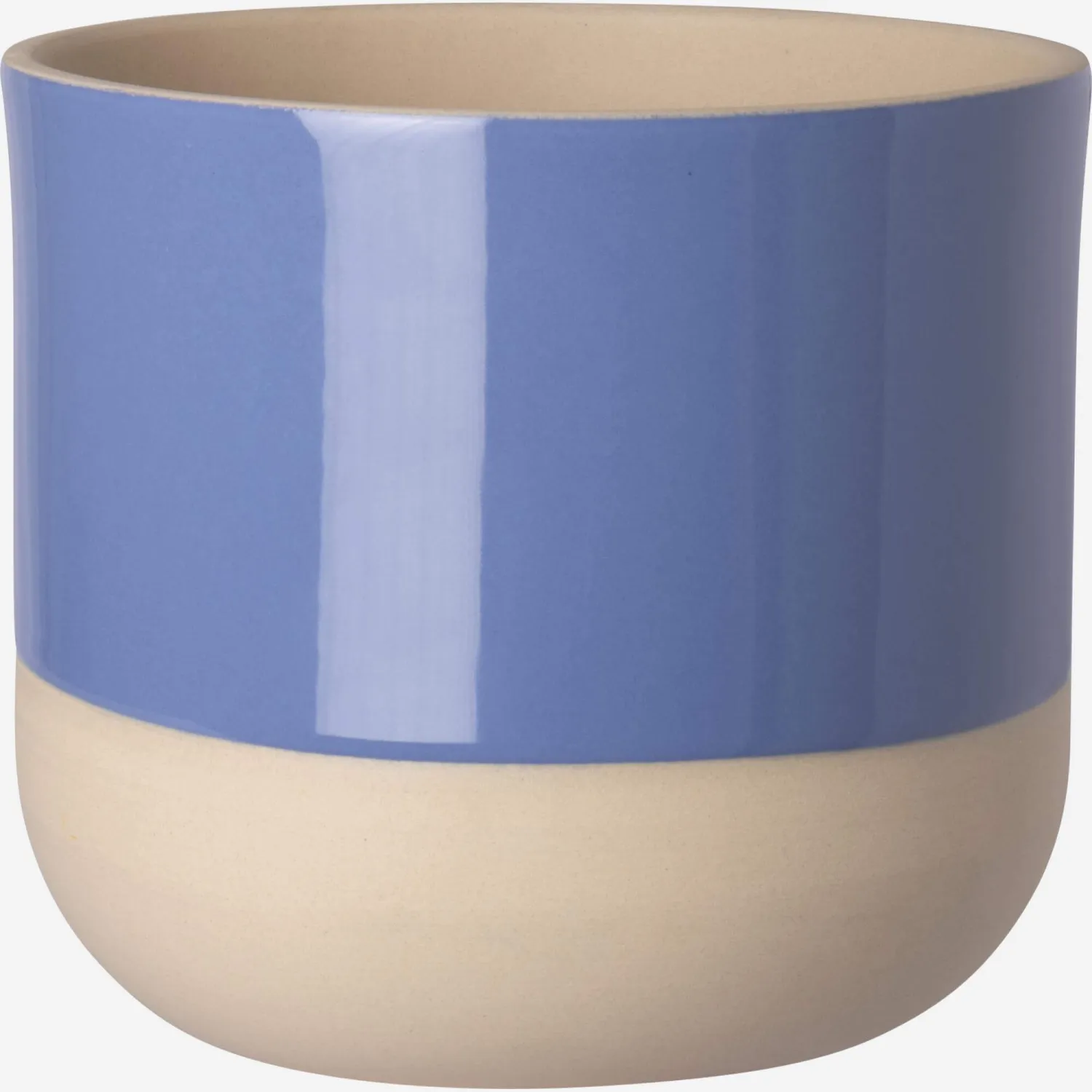Cache-pot en grès - 23 x 21 cm - Bleu