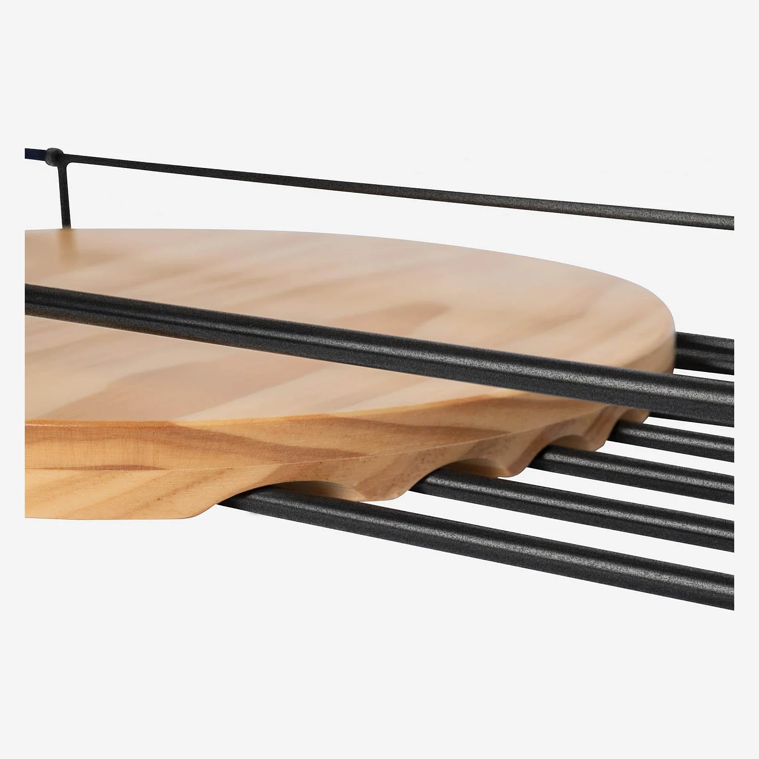 Pont de bain en métal - 70 x 25 x 4 cm - Noir - 4