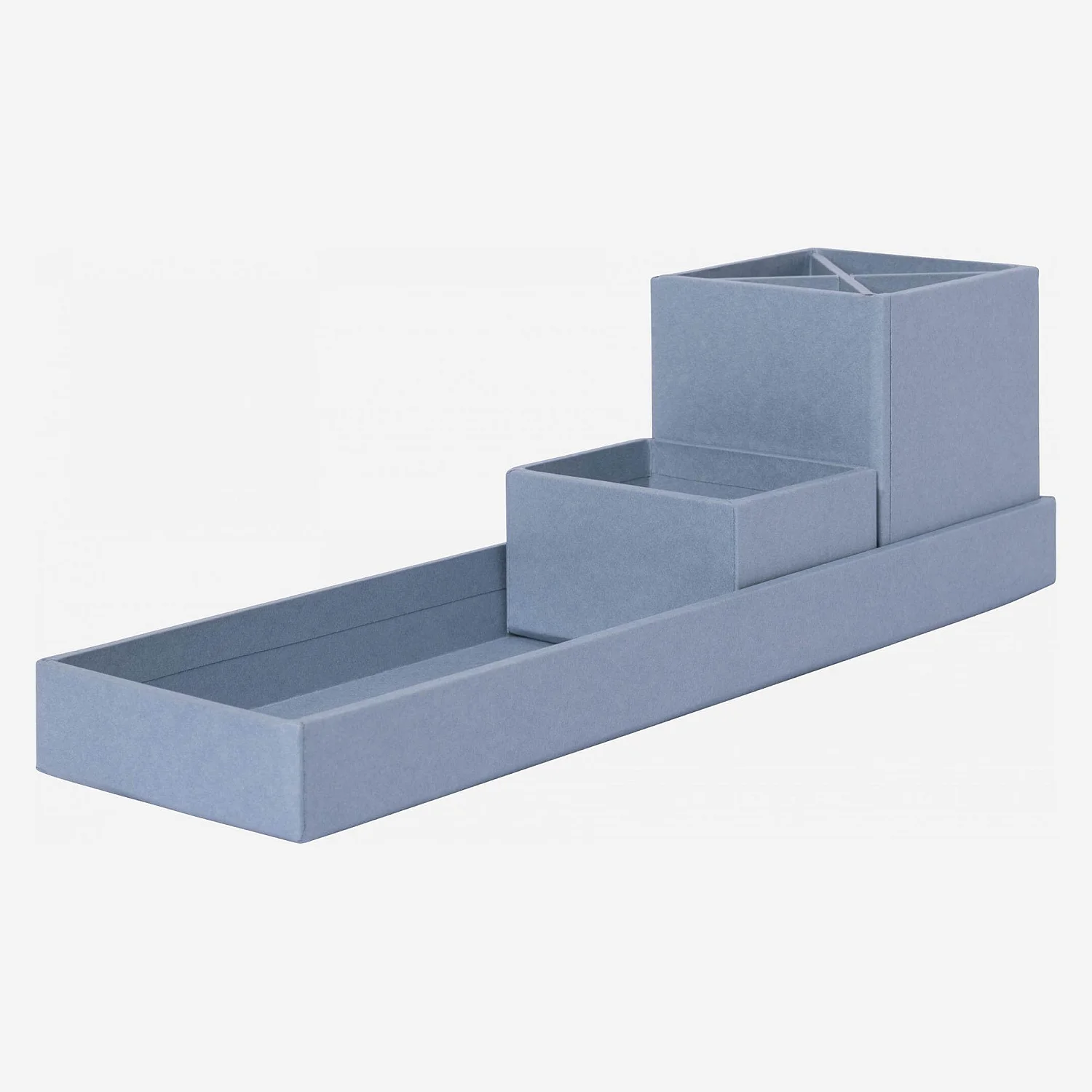 Schreibtisch-Organizer aus Pappkarton – 32 x 10,5 x 9,5 cm – Blau - 1