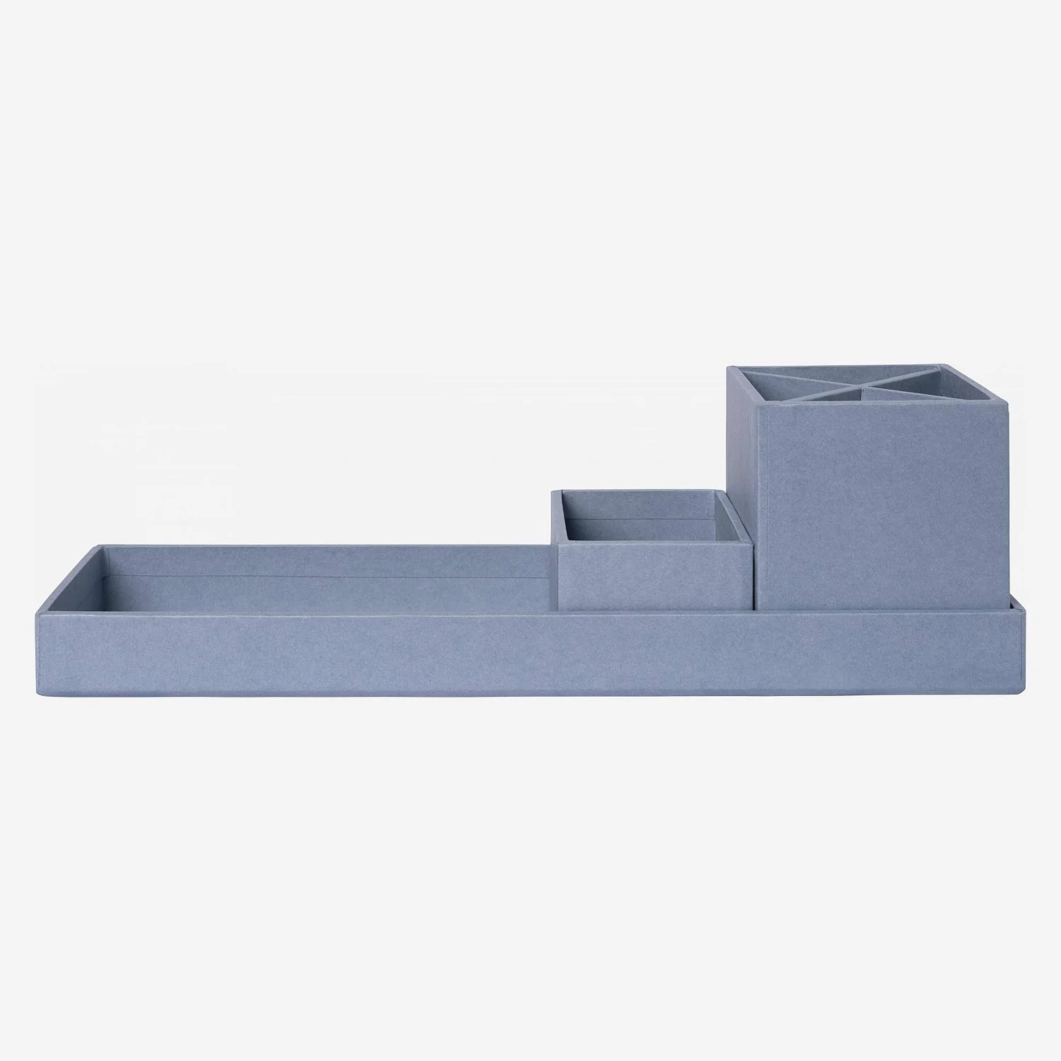 Schreibtisch-Organizer aus Pappkarton – 32 x 10,5 x 9,5 cm – Blau - 4