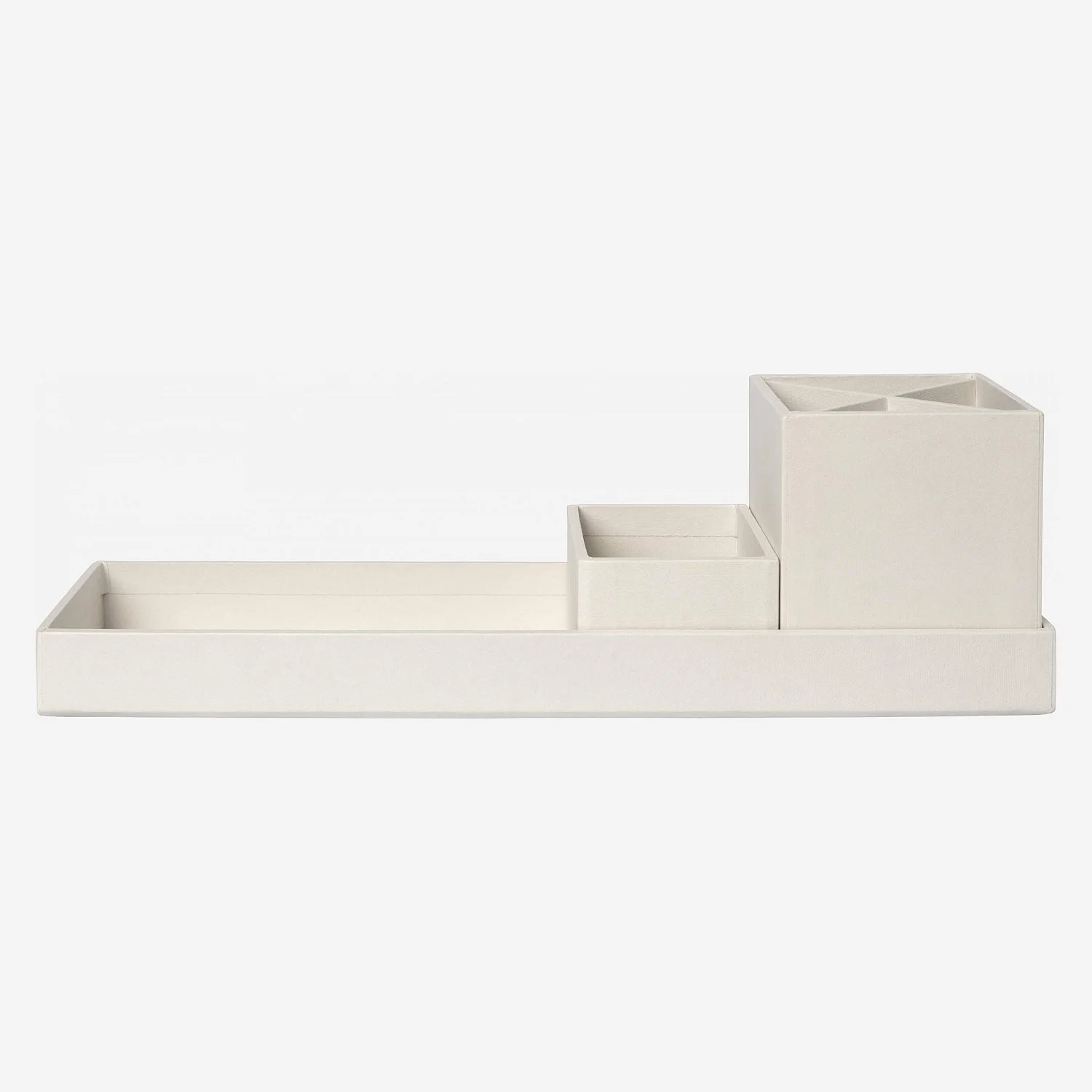 Schreibtisch-Organizer aus Pappkarton – 32 x 10,5 x 9,5 cm – Grau - 4