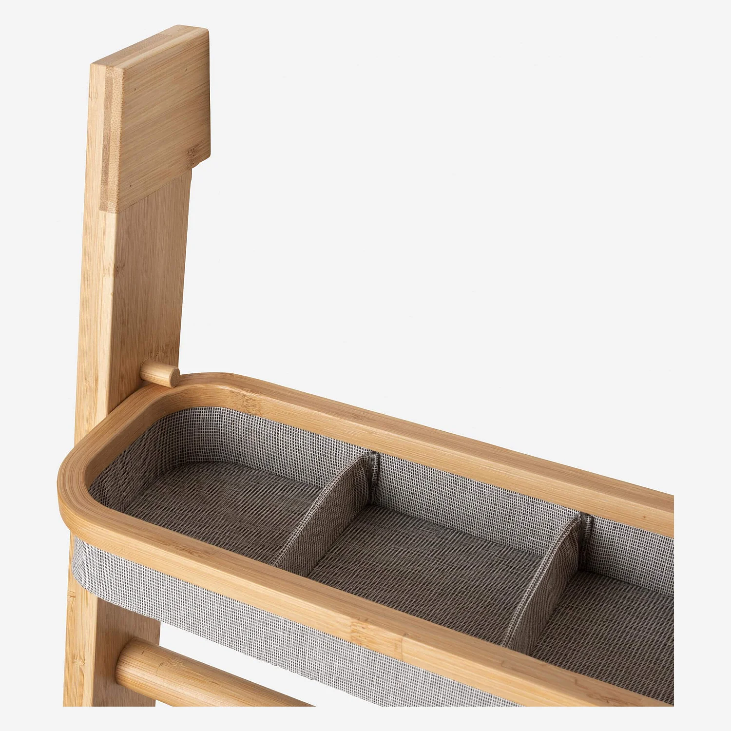 Badezimmerregal mit Stauraum aus Bambus - Grau meliert - 8