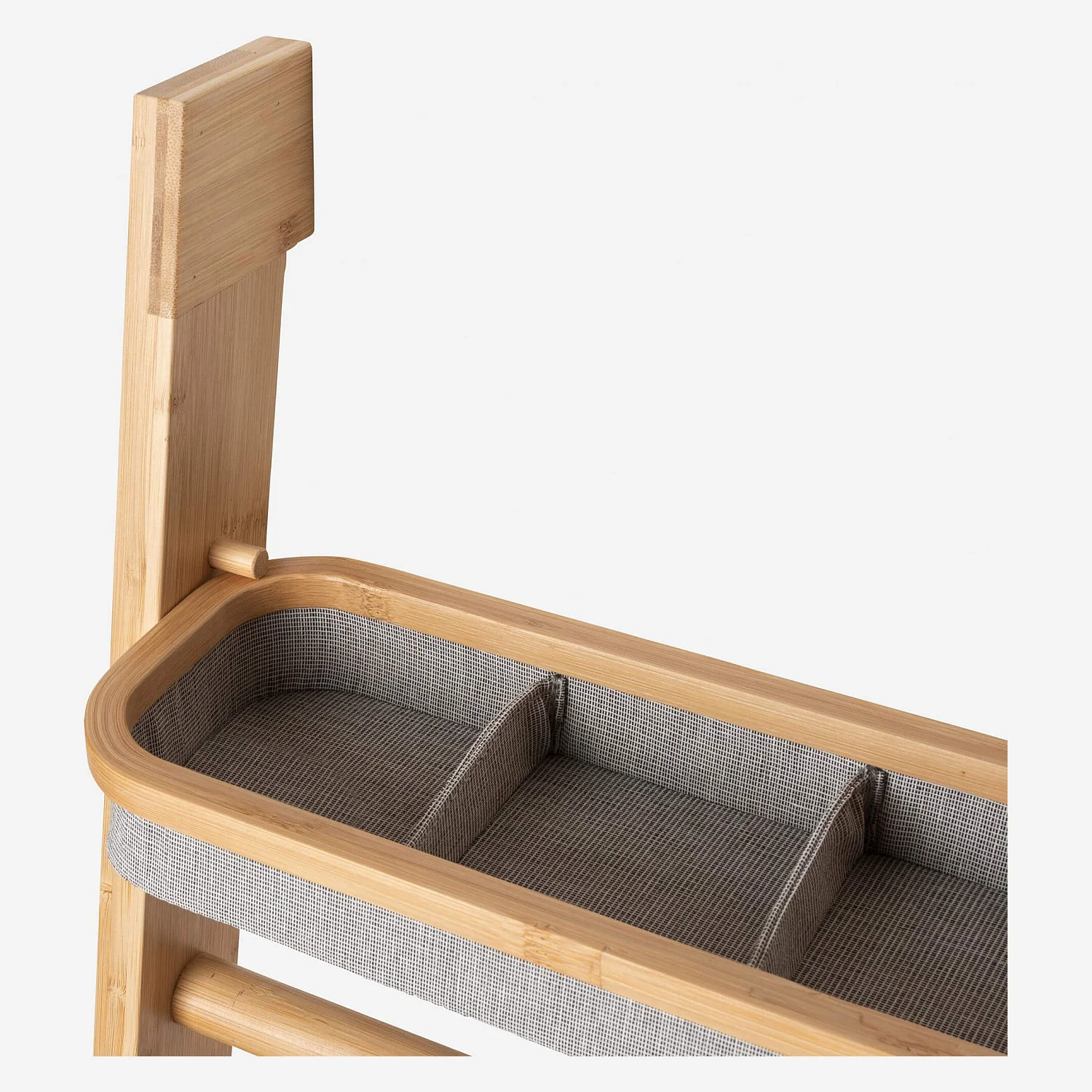 Scaffale bagno con scomparti in bambù - Grigio screziato - 8