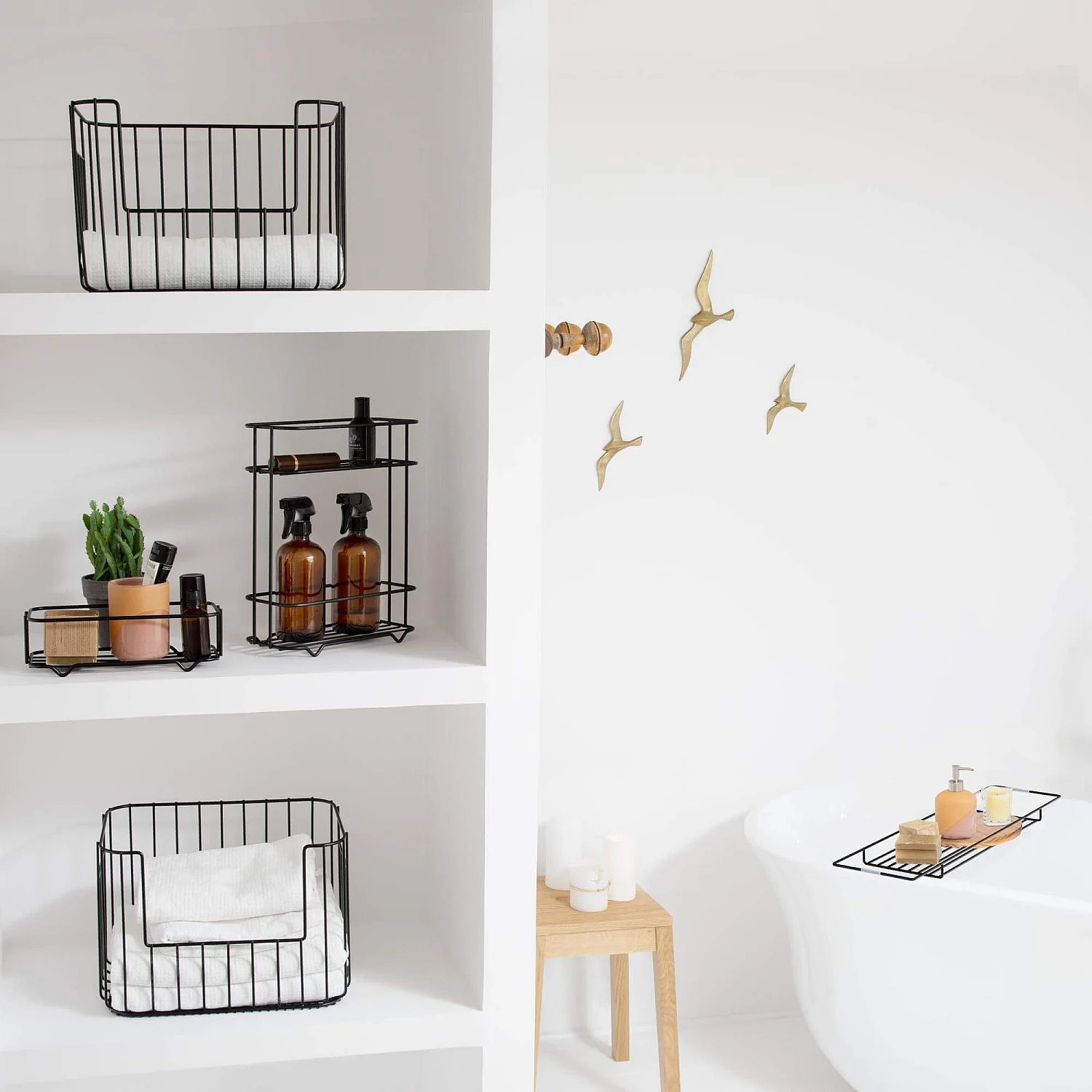 Panier de bain en métal - Noir - 7