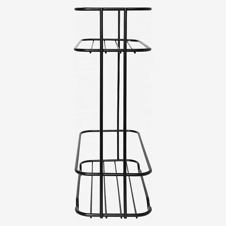 Duschkorb mit 2 Ablagen aus Metall - Schwarz - 4