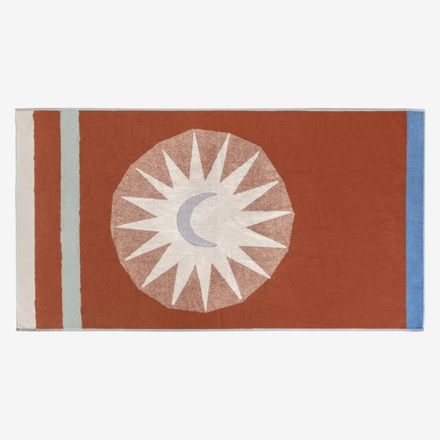 Drap de plage en coton - 100 x 180 cm - Motif soleil - Design by Floriane Jacques - 1
