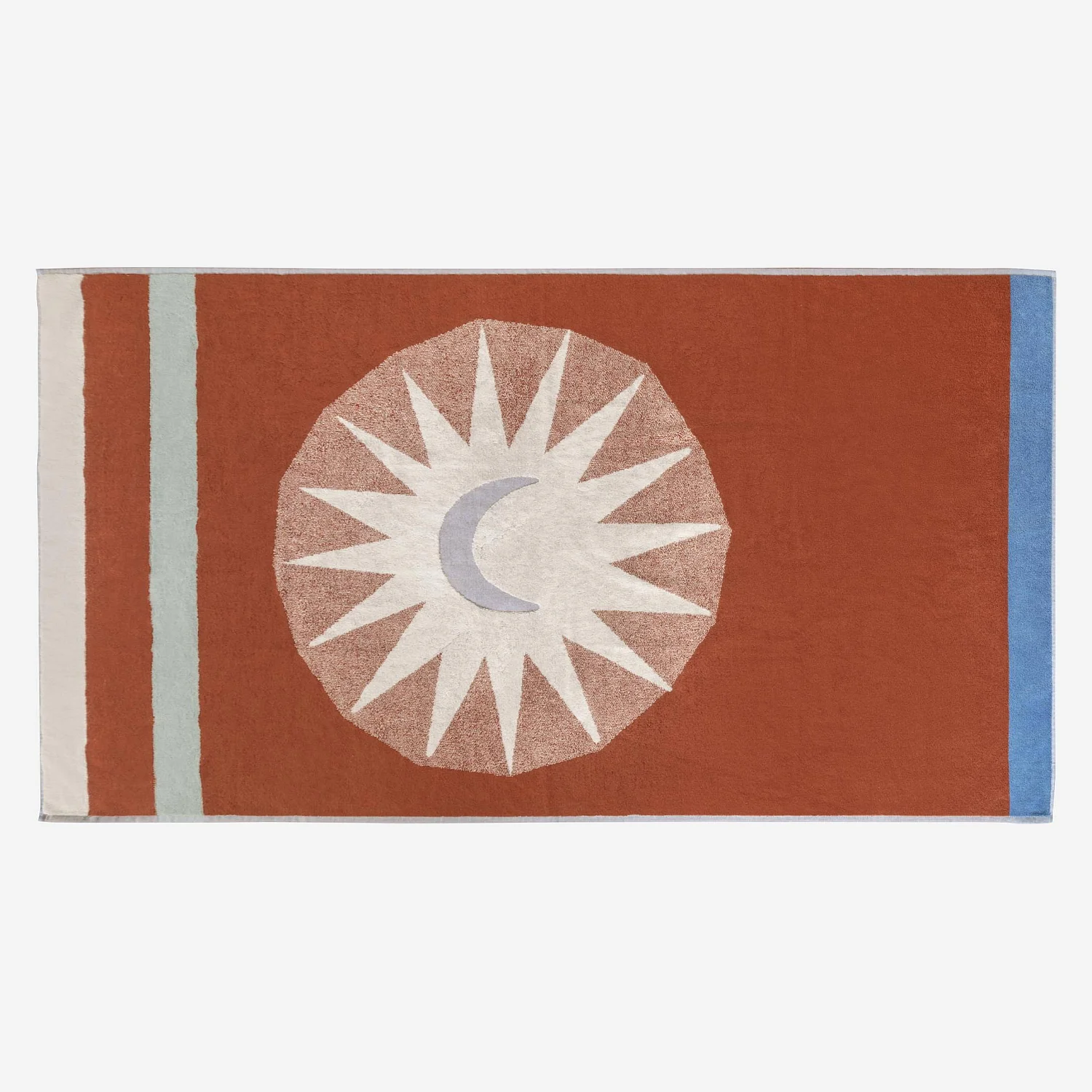 Drap de plage en coton - 100 x 180 cm - Motif soleil - Design by Floriane Jacques - 1