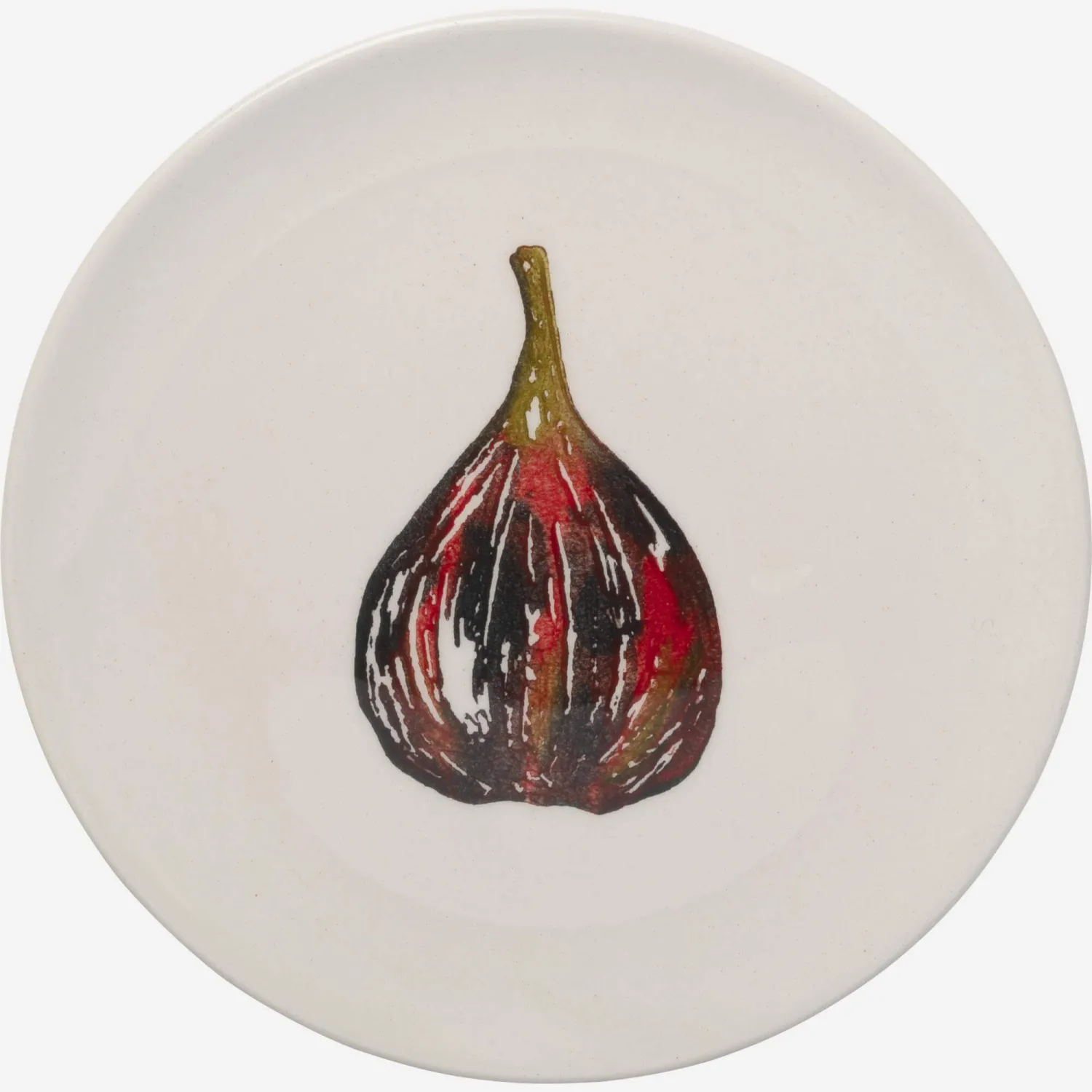Assiette à dessert en faïence - 21 cm - Motif figue - Design by Floriane Jacques