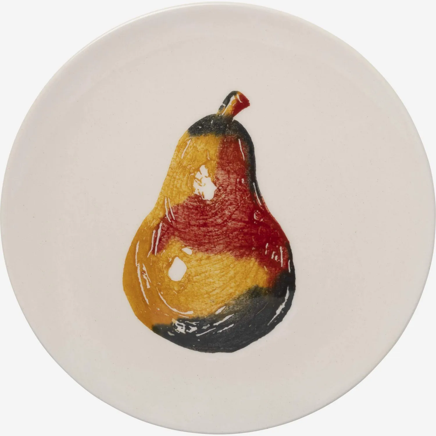 Assiette à dessert en faïence - 21 cm - Motif poire - Design by Floriane Jacques