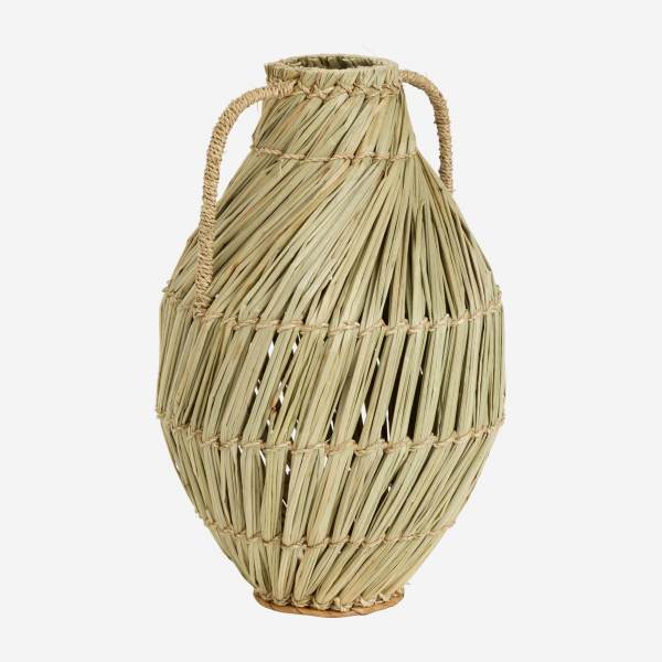Vase décoratif en mendong - 34,5 cm - Naturel