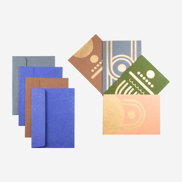4er-Set Karten mit Briefumschlägen - Design by Floriane Jacques