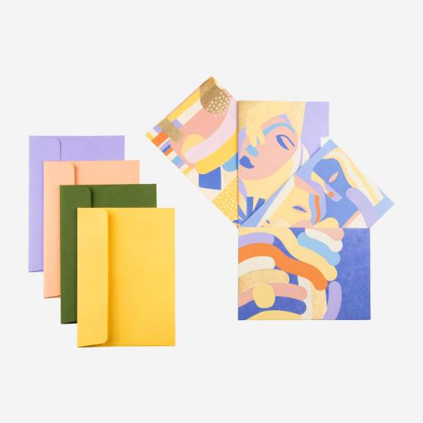 Set 4 cartas y sobres - Design by Floriane Jacques