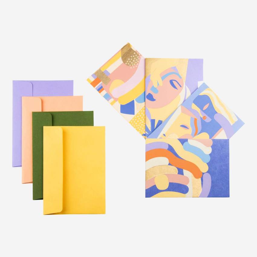 Lot de 4 cartes avec enveloppes - Design by Floriane Jacques