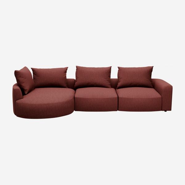 Canapé d'angle gauche en tissu Copparo - Rouge 