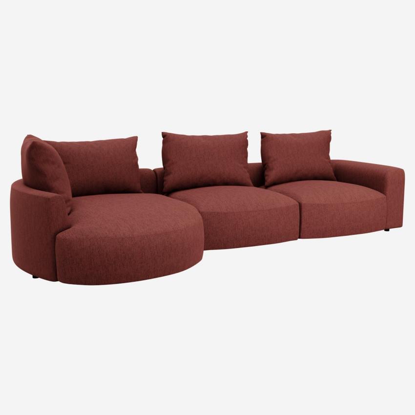 Canapé d'angle gauche en tissu Copparo - Rouge 
