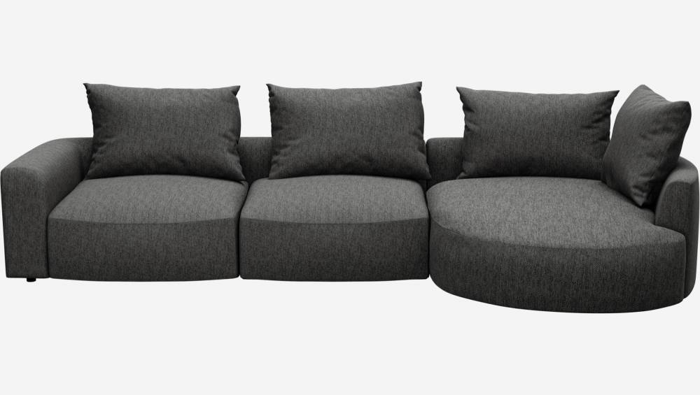 Canapé d'angle droit en tissu Copparo - Gris 