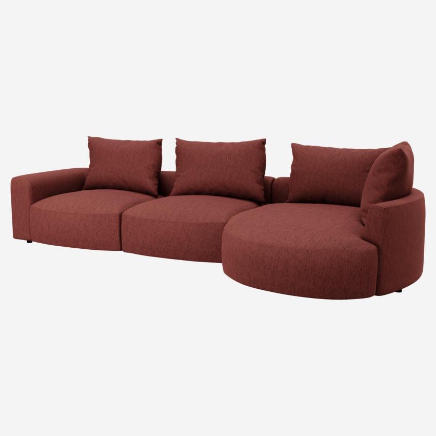 Canapé d'angle droit en tissu Copparo - Rouge 