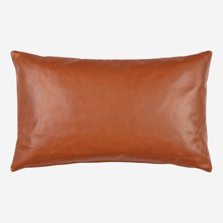 Cushion 30x50 made of aniline leather, brown