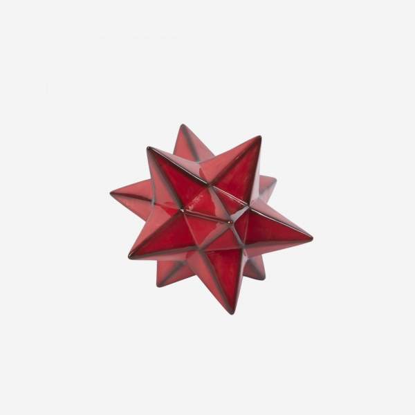 Estrella navideña 13.5cm cerámica roja