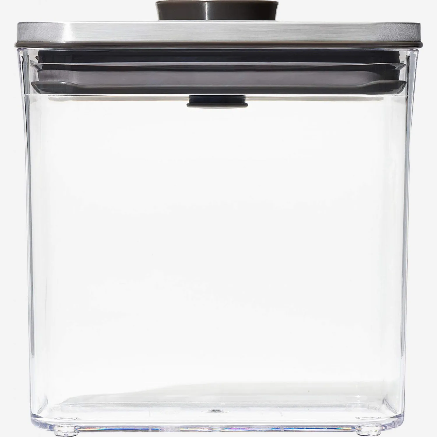 Bewaardoos Pop met rechthoekige basis en rvs afwerking - 1,6 L