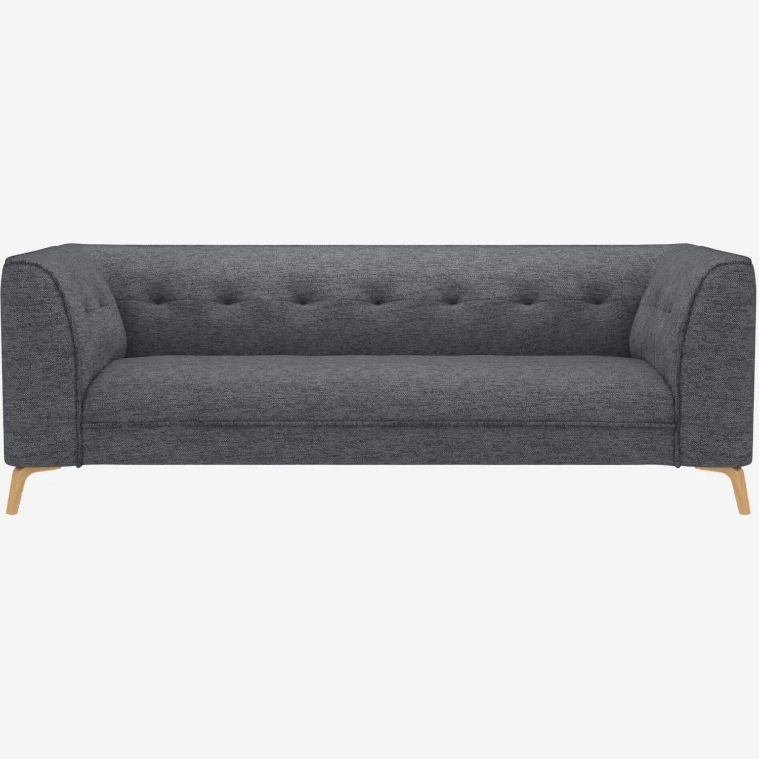 Canapé droit 3 places en tissu Copparo - Gris ardoise 