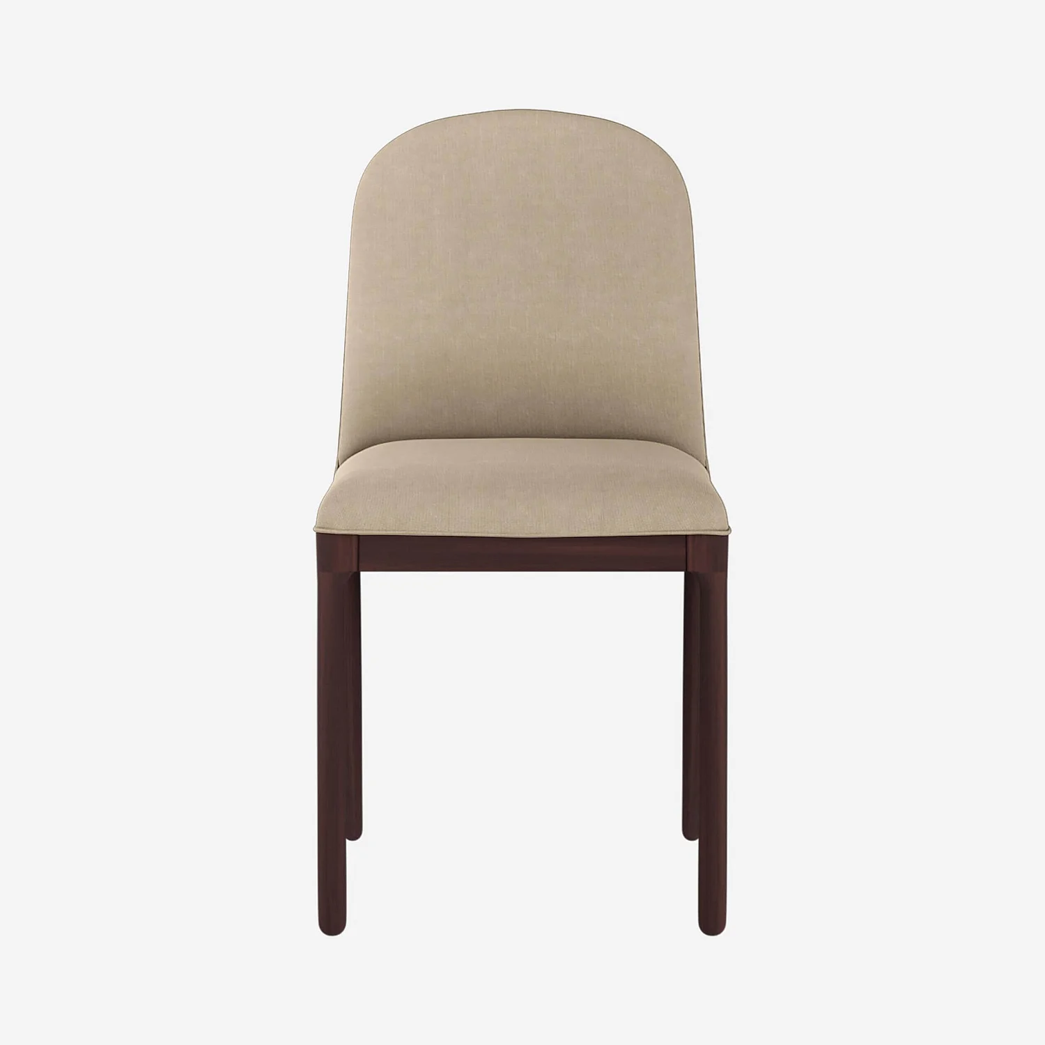 Chaise en tissu et pieds en noyer - Grège - 3
